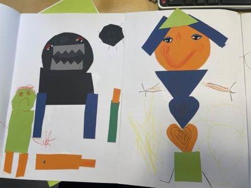 Førskolebarna har lekt med farger og former - og laget kunstverk!